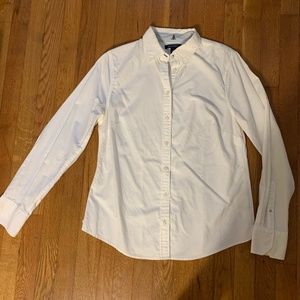 Lands' End Embroidered Anchor Oxford Shirt Size 8